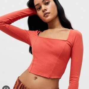 Urban Outfitters Meg Stretch Square Neck Top